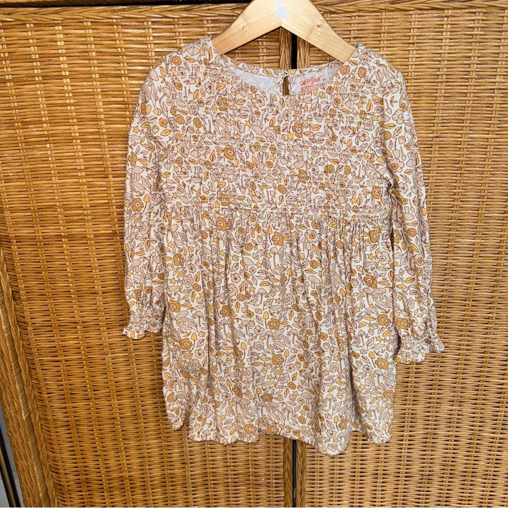Cat and Jack smocked Floral Long Sleeve Dress